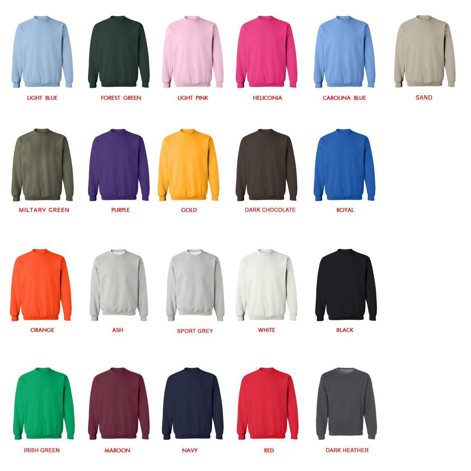 sweatshirt color chart - Sentenced to Be a Hero Shop