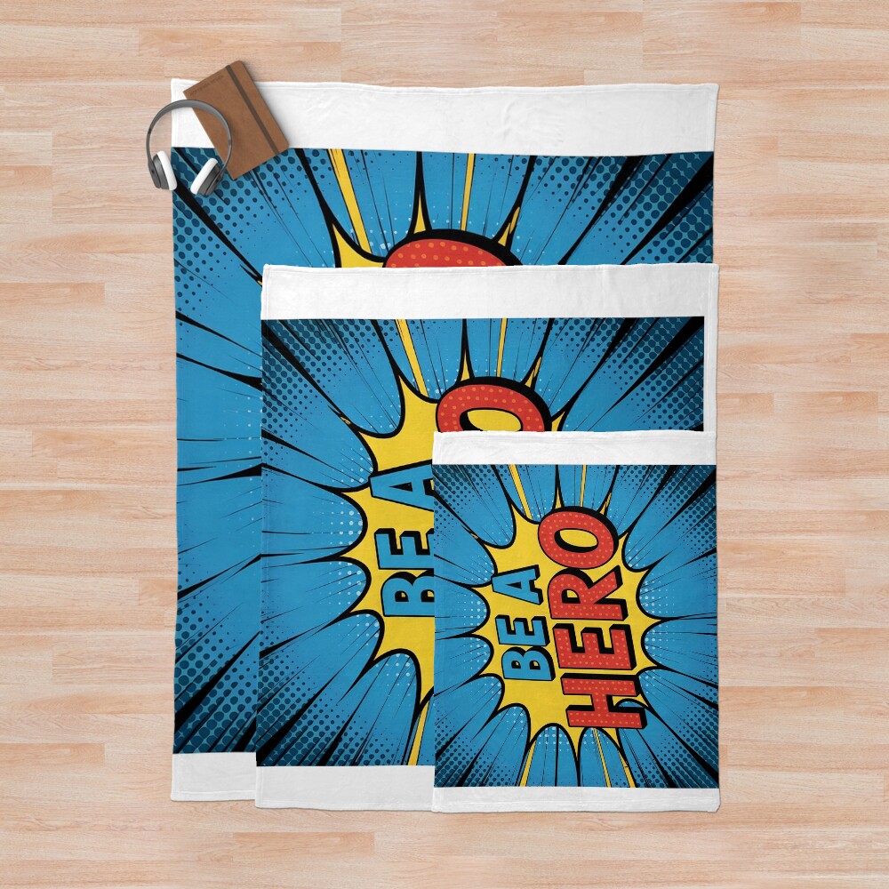 Be A Hero Even A Little One Cartoon Tee Throw Blanket - Image 3